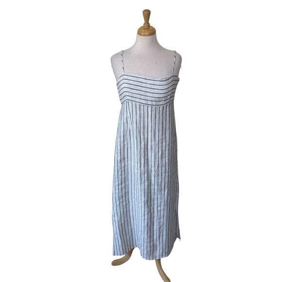 FAHERTY Sienna Linen Sun Dress Oceanside Stripe Medium NWT - Picture 1 of 7
